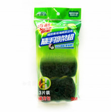 爐廚海綿菜瓜布3片裝補充包百利菜瓜布隨手掛架組-
