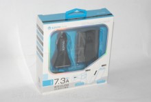 背夾式USB4孔車用充電器