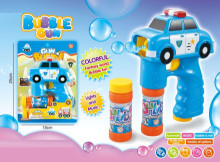 警車電動泡泡槍 帶音樂帶燈光 內含2瓶50ML透明瓶泡泡水