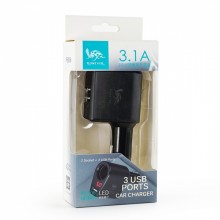 3.1A LED車用USB充電器