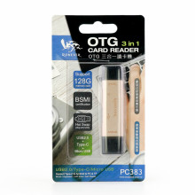 OTG 三合一讀卡機-金