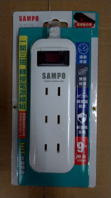 聲寶一開三插轉接電源線組