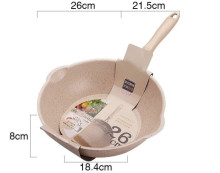韓式麥飯石不沾炒鍋-26cm(晶鑽白)