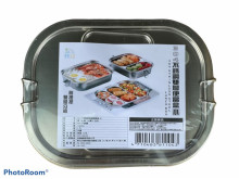 304不銹鋼雙層雙扣便當盒(小)1000ml