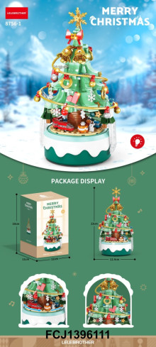 粉綠聖誕樹音樂燈光版418PCS(英文包裝)