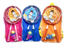 兒童收納袋小網拍附2個羽毛球+1球 3色混裝