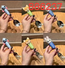 動物方程式矽膠頭型湯匙/叉子