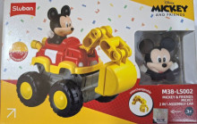 米奇挖土機-迪士尼組裝磨輪工程車24P